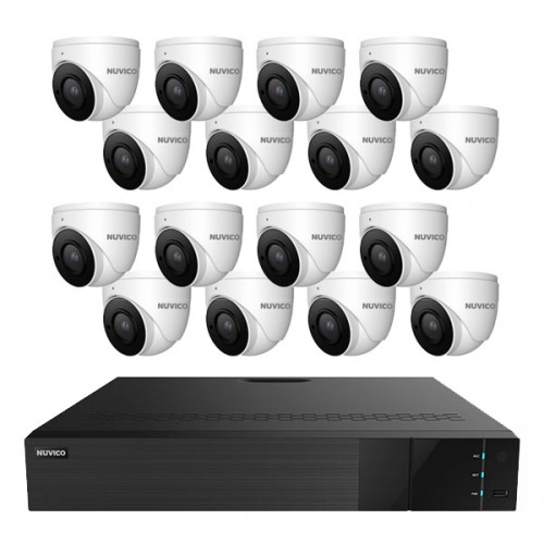 TNP3216AI-5MLE16 Nuvico Xcel Series 32 Channel NVR Kit 256Mbps Max Throughput - 16TB Built-in 16 Port PoE and 16 x 5MP 2.8mm Outdoor IR Eyeball IP Security Cameras TNP3216AI-5MLE16 Nuvico Xcel Series 32 Channel NVR Kit 256Mbps Max Throughput - 16TB Built-in 16 Port PoE and 16 x 5MP 2.8mm Outdoor IR Eyeball IP Security Cameras