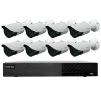 TNP84-4MB8 Nuvico Xcel Series 8 Channel NVR Kit 50Mbps Max Throughput - 4TB Built-in 8 Port PoE and 8 x 4MP 2.8mm Outdoor IR Bullet IP Security Cameras